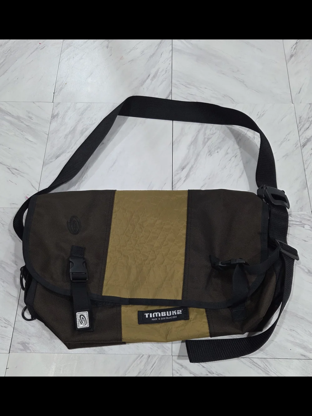 Timbuk2 Olive Green and Dark Brown Messenger Bag